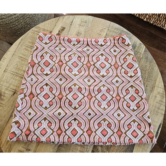 Anthropologie Geometric Linen Tapestry Midi Pencil Skirt Women's Size 12 Boho - Picture 1 of 7